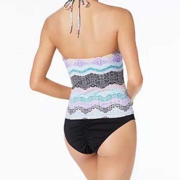 Bar III Spirit High-Neck Tribal-Print Tankini Top, Size Small - Picture 3 of 3